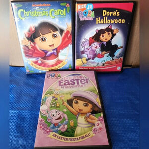 Dora The Explorer Holiday 3 DVD Lot Halloween Christmas Easter Nickelodeon